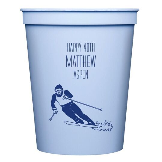 Skier  on the Slopes Stadium Cups